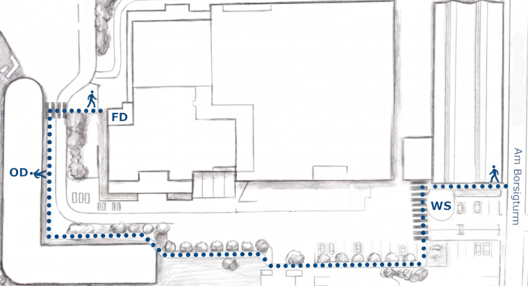 Lageplan Truvion GmbH - Fußweg auf dem Gelände